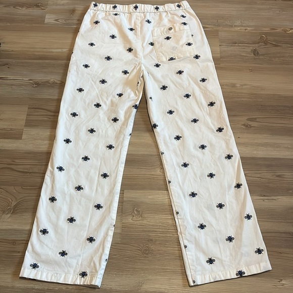 Maeve Anthropologie Bumble Bee Embroidered Track Pants Side Stripe Womens XS - Picture 11 of 13
